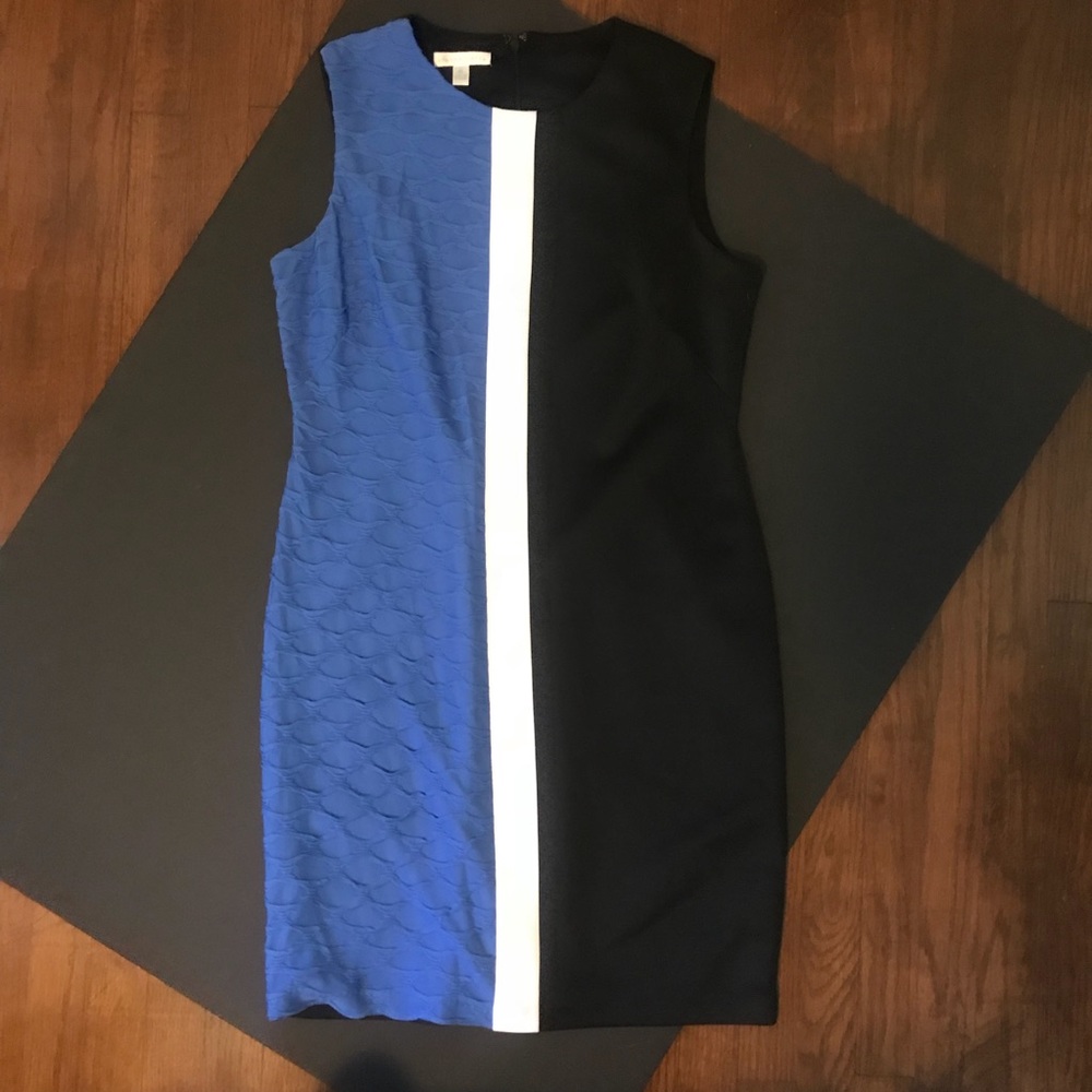 London Times sleeveless color block sheath dress